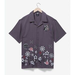 Star Wars Box Lunch Shirt Gray Size 2X Darth Vader Floral Embroidered Top Dark
